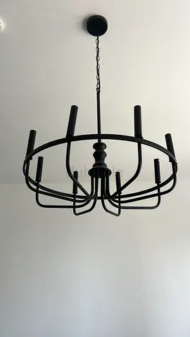 Black Industrial Metal Ceiling Chandelier - 8-Light