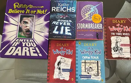 Lot of 6 Popular Books – Diary of a Wimpy Kid, Alex Rider, Ripley's & Thriller