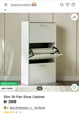 Made in Italy- 2 Shoe Cabinets -Home Center-36pairs