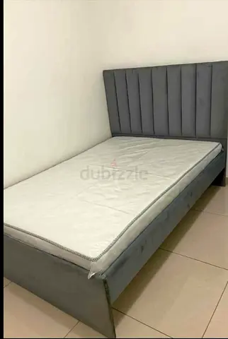 BRAND NEW DOUBLE SIZE FAIBRC WOOD BED INCLUDING MATTRESS 120X190 CM
