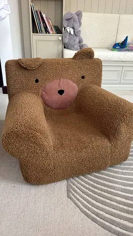 Pottery Barn Plush Teddy Bear Soft Foam Kids Armchair - Brown