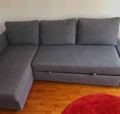 Grey L-Shaped Corner Sofa Bed