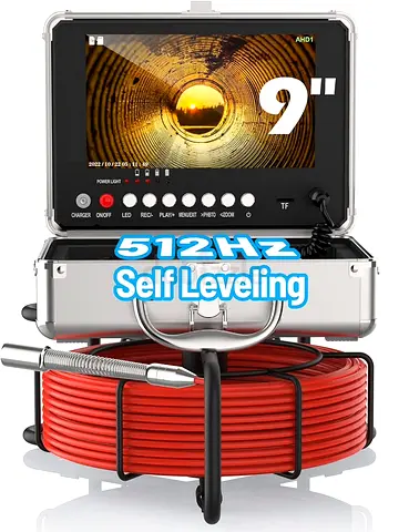 anysun Self Leveling Sewer Camera with 512Hz Probe Transmitter, 100ft Pipe