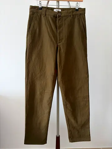 COS Olive Green Tapered Cotton Trousers