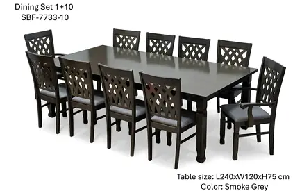 Brand New Solid wood dinning Table with 10 Chairs Available