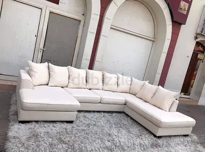 The One Kingston U Shape Sofa Beige Excellent Condition