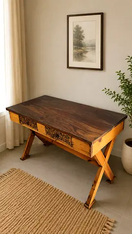 Solid Wood Carved Office Desk