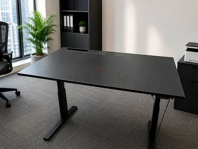 Electric Height Adjustable Standing Desk - Large Black Worktop