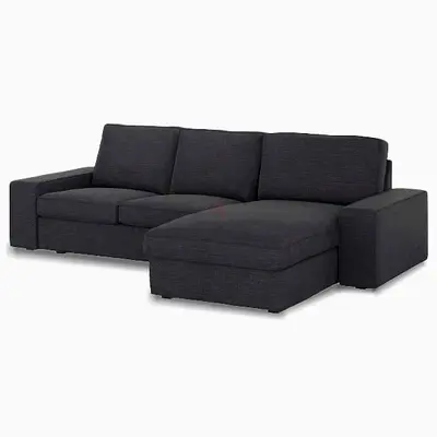 Charcoal Gray cushion back sectional sofa