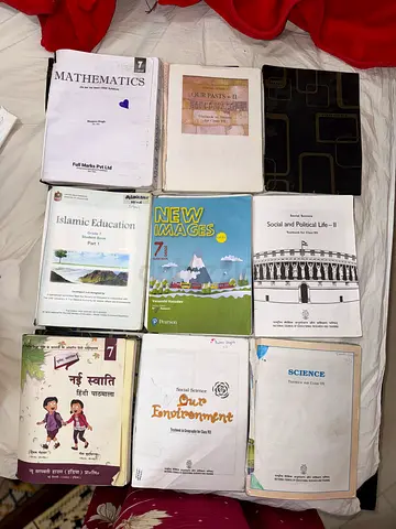 Set of Class 7 School Textbooks – Maths, Science, Social, Languages & More