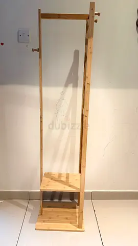 Freestanding Clothes Rack with Shelves and Hooks!