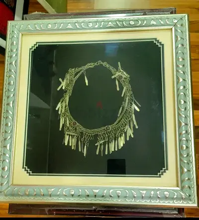 Framed silver necklace display-43cm length