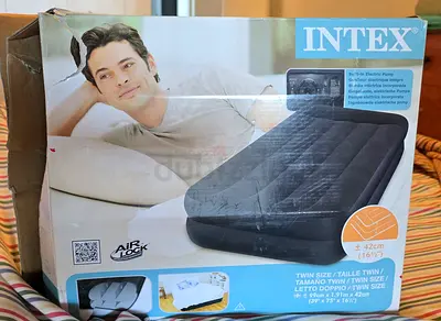 INTEX Air Mattress – Twin Size with Built-in Electric Pump