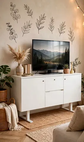 White TV Cabinet / Sideboard in good condition