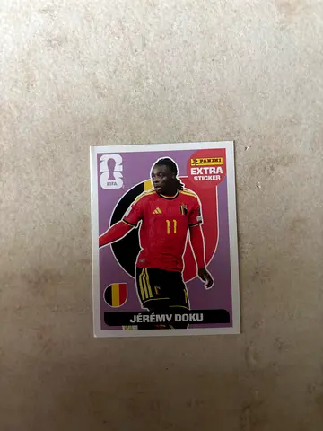 Panini Sticker Jeremy Doku (Belgium) - Single Football Sticker