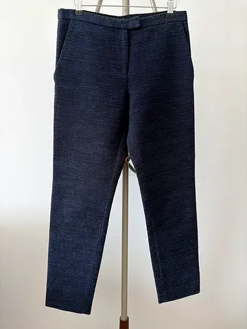 COS Blue Textured Casual Trousers