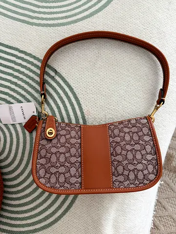 Coach Small Signature Canvas Shoulder Bag - Brown
