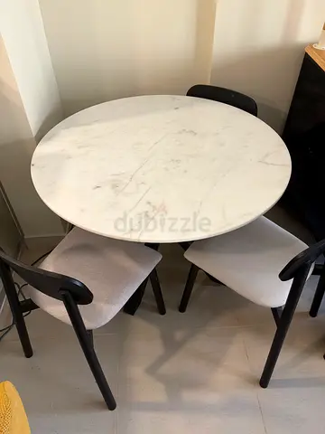 Marble Table 5 chairs from home center