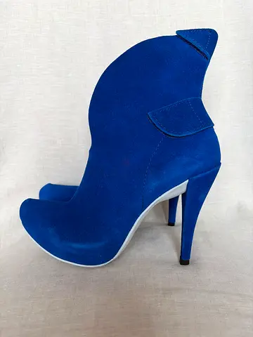 Pedro Garcia Blue suede women's high-heel ankle boots, size 40