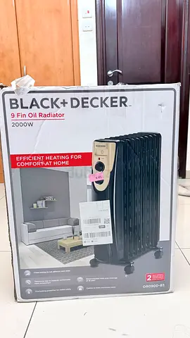Black+Decker 9-Fin Oil Radiator Heater – 2000W
