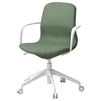 Ergonomic Swivel Office Chair with Armrests - Light Green