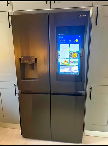 Hisense French Doors Refrigerator 4 Doors With Led TV Water Dispenser Ice maker Non Plumbing model