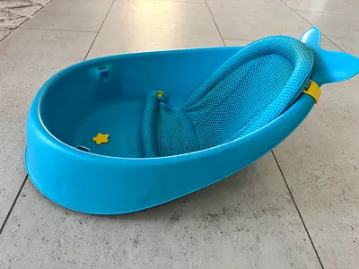 Blue Baby Bath Tub skip hop moby 3 with Mesh Sling (Good Condition)