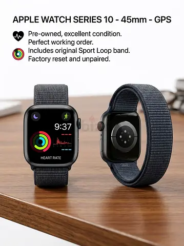 Apple Watch Series 10 (46mm GPS) – 97% Battery Health – Jet Black / Dark Sport Loop