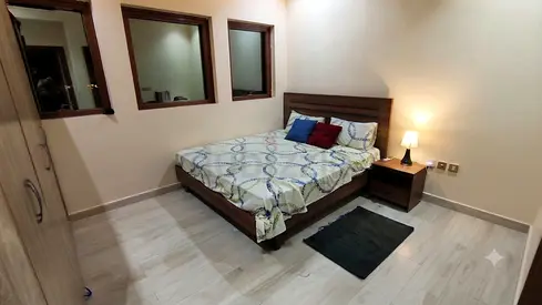 Wooden Bed Frame with Matching Nightstand