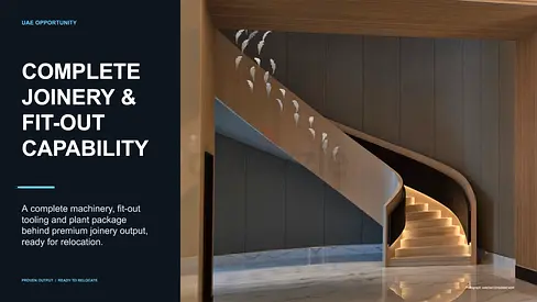 Complete Joinery & Fit-Out Machinery, Tools and Plant Package – UAE
