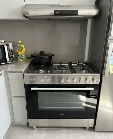 Midea 5 Burners Gas Cooker CME9060-C Silver 90x60cm