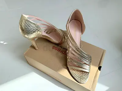 Gold Strappy Heeled Sandals