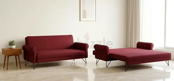 Sofa cum Bed - Orange color - 500