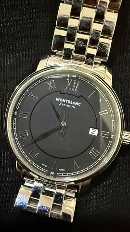 Montblanc Tradition automatic men's wristwatch - stainless steel, classic black dial