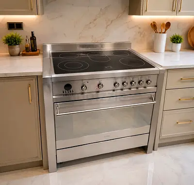 Smeg Stainless Steel Electric Range with Ceramic Hob and Oven - Good Condition