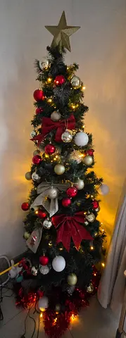 Pre-decorated 6ft Artificial Christmas Tree with Lights and Ornaments