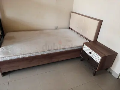 Single bed frame with headboard and bedside drawer - used