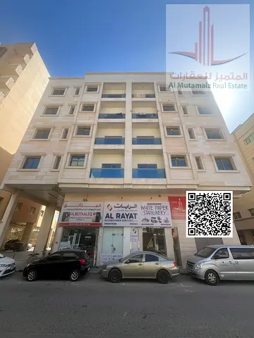 A well-maintained one-bedroom apartment is available for annual rent in Al Rashidiya 2, Ajman. The