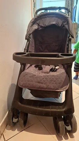 Well-maintained Standard Baby Stroller with Tray and Recline