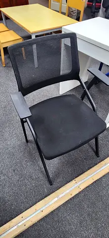 Black Mesh Visitor / Meeting Chair with Padded Seat (Used)