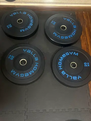20kg -4 Olympic Bumper Weight Plates from Yalla Home Gym