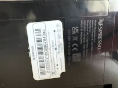 Nespresso Vertuo Coffee Machine (Model GCA-1-(used) - rear label shown