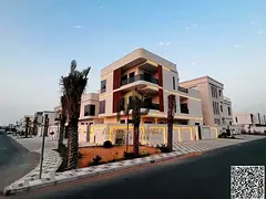 Luxury corner villa for sale in Al Ulya, Ajman | 7 master bedrooms + roof terrace | Electricity, wat