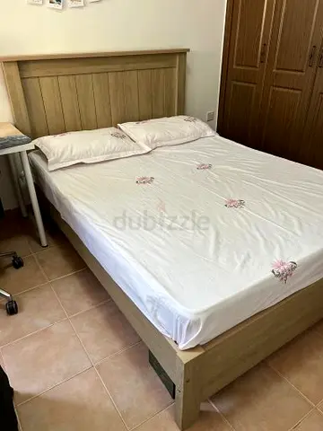 Queen size cot with mattress from pan home