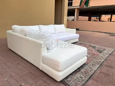 West Elm L Shape Sofa Beige