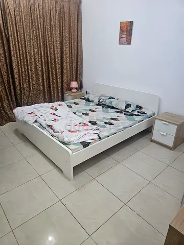 White single bed frame with mattress and bedside table - good condition fro IKEA. urgent sale.
