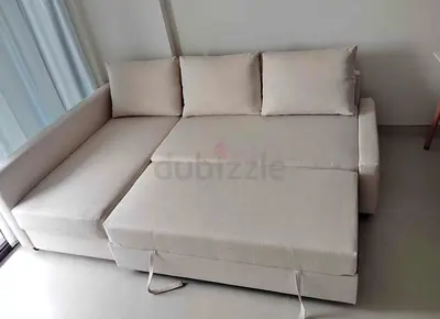 Comfortable L-Shaped Sofa Bed with Pull-Out Section