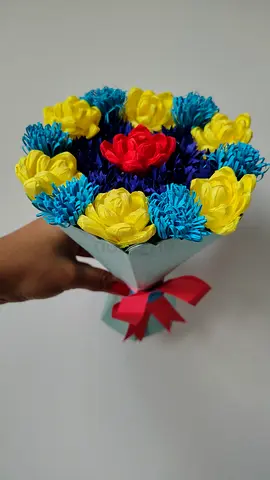 Handmade colorful paper flower bouquet - decorative piece