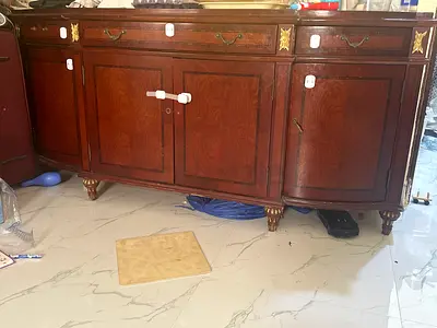 Large Vintage Wooden Sideboard / Buffet Cabinet - Solid Wood