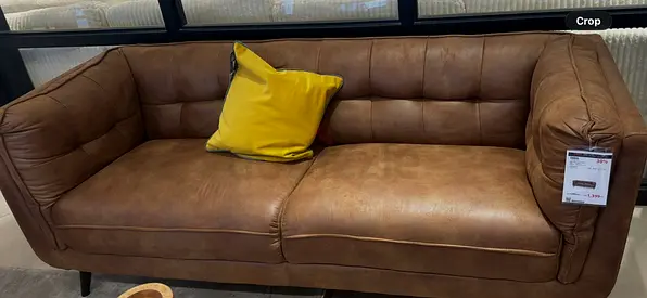 2+3 seater brown sofa